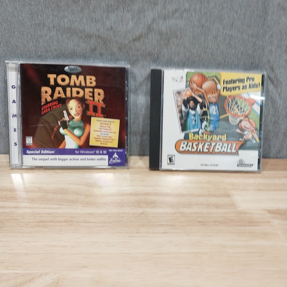 PC Games Tomb Raider II and Backyard Basketball Game